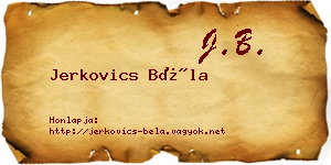 Jerkovics Béla névjegykártya