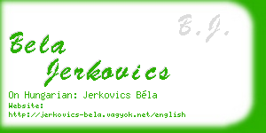 bela jerkovics business card
